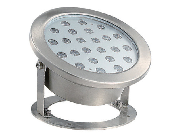 Round Shape 24W LED Flood Light Stainless Steel Material Outdoor Waterproof IP68